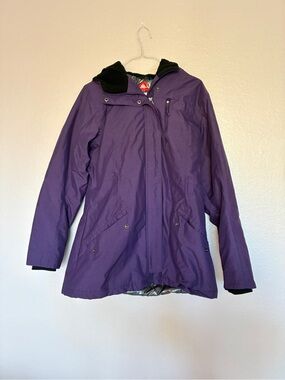 Columbia Omni Heat Snow Ski Snowboard Jacket Purple Black Hooded Winter Coat M